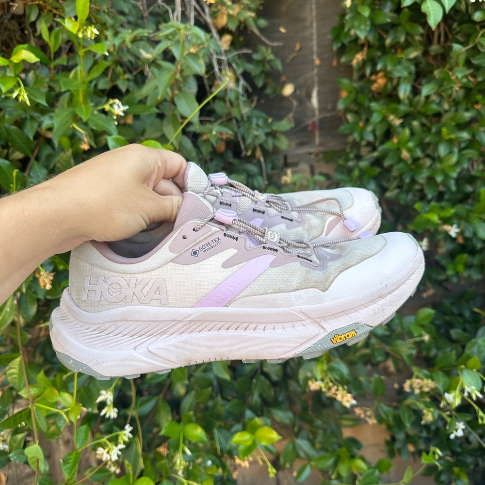 Hoka Women's Light Pink and White Athletic Shoes